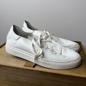 Sam Edelman White Leather Low-Top Sneakers